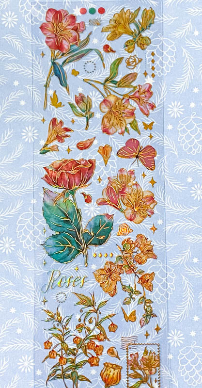 gold foil foiled holo holographic stickers sticker clear plastic sheet butterflies butterfly flower flowers floral fern mushroom mushrooms pretty spring blooms blossom bright colourful uk stationery planner supplies cute kawaii