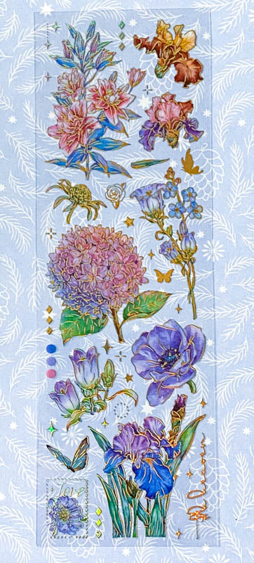 gold foil foiled holo holographic stickers sticker clear plastic sheet butterflies butterfly flower flowers floral fern mushroom mushrooms pretty spring blooms blossom bright colourful uk stationery planner supplies cute kawaii