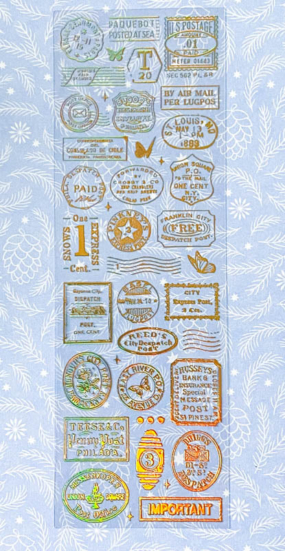 GOLD HOLO Holographic FOIL STICKERS Flowers Mushrooms Butterflies & Ferns