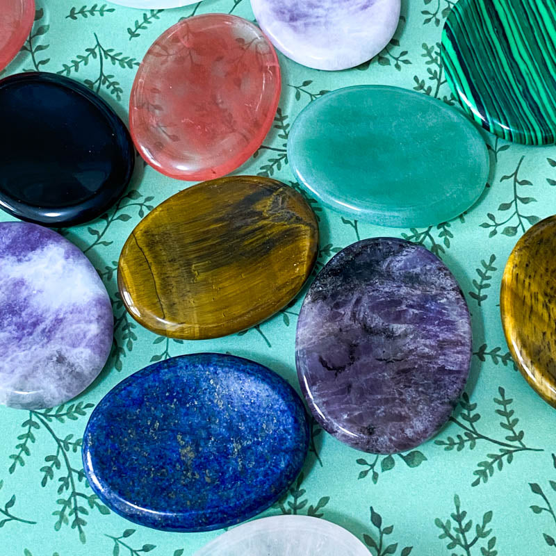 beautiful palm stone stones gem gems lapis lazuli black agate tiger's eye quartz clear rose amethyst cherry aventurine malachite uk cute kawaii palm gift gifts pretty green blue purple brown white pink black orange gifts gifts shop store