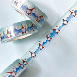 gnome gnomes gonk gonks christmas washi festive tape tapes uk cute kawaii stationery blue turquoise snow snowy landscape planner supplies
