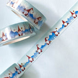 gnome gnomes gonk gonks christmas washi festive tape tapes uk cute kawaii stationery blue turquoise snow snowy landscape planner supplies