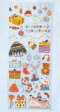 HALF PRICE KAWAII CHRISTMAS Holo Foil Sticker Sheet Clear Plastic