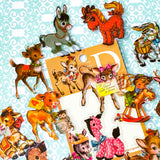 baby animal animals kitsch retro vibes clear plastic sticker pack flake flakes uk stationery shop store planner supplies donkey cow cows calf baby deer deers horse horses zebra zebras spring pony pretty large