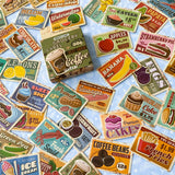 retro vintage old fashioned advertising label labels signs posters sticker stickers flake flakes food fruit coffee drinks drink groceries grocery uk cute kawaii stationery supplies shop store brown faded distressed box of 45 pack mini small little sign