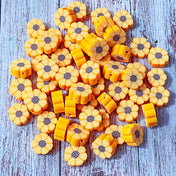 sunflower sun flower flowers floral orange yellow pretty bead beads polymer clay fimo uk cute kawaii craft supplies shop store bundle petals