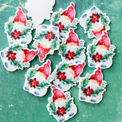 festive xmas christmas gnome gnomes flatback gonk gonks acrylic planar flat back fb fbs uk cute kawaii craft supplies red green wreath foliage pretty poinsettia hat 