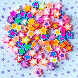 star star polymer clay fimo bead beads set uk cute kawaii pretty craft supplies store shop jewellery making rainbow colours bright 5 pointed