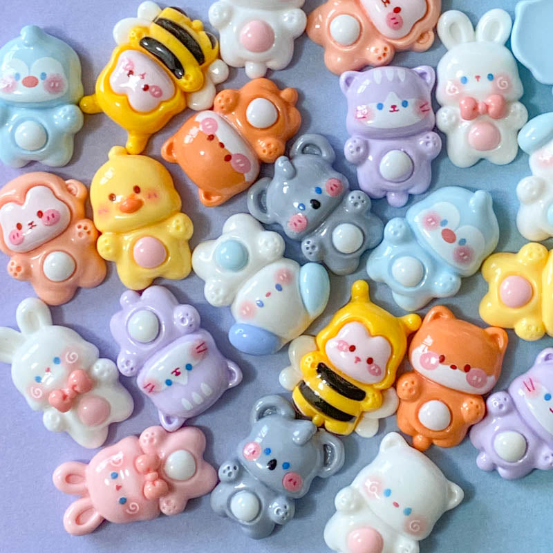 Reduced! KAWAII ANIMAL RESIN FB 10 Cute Designs