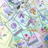 hydrangea flower flowers floral stamp stamps postage sticker stickers flake flakes pack 40 20 blue purple lilac pink garden stationery cute kawaii uk hydrangeas bloom blooms clear plastic pvc