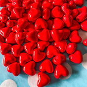 Glossy RED Acrylic HEART Beads 11mm Set of 20