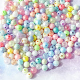 mix mixed round plain 8mm small bead beads bundle crafting craft supplies uk starter basic pretty cute kawaii pearly crackle glaze pearl lustre glitter glittery translucent pastel colours pale colour