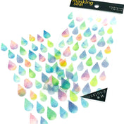 pastel watercolour raindrops rain drop clear stickers pack sticker sheet uk cute kawaii stationery planner addict supplies