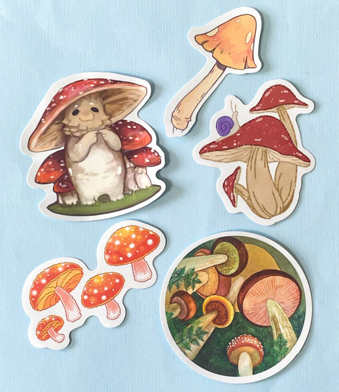MUSHROOMS Laptop / Decorative Stickers Set