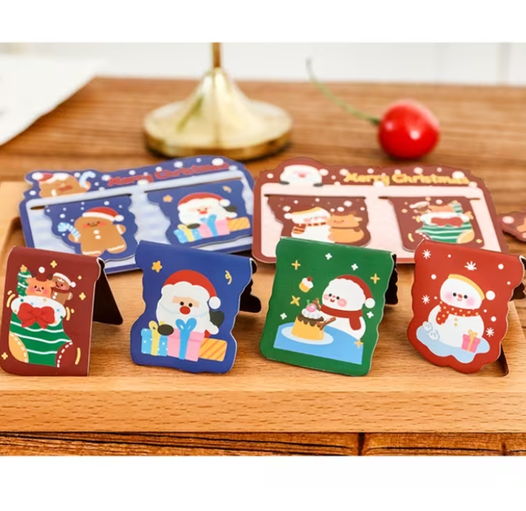 christmas bookmark duo set pair magnetic bookmarks book marks flexible festive gift gfits for book lovers bookworm uk cute kawaii stocking filler fillers bargain stationery present for kids her gingerbread men man santa reindeer rudolph snowman