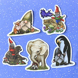 gnome gnomes gonk gonks laptop large sticker stickers christmas butterfly magic mystical set bundle uk cute kawaii stationery bundles colourful mushroom xmas animals penguin sloth frog toad elephant fox flower flowers floral sets