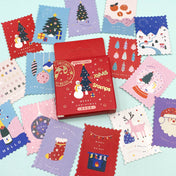 Christmas Stamps Sticker Flakes Box of 45/set of 15