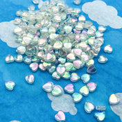 kawaii cute heart bead beads clear iridescent ab shimmery 8mm acrylic plastic hearts uk craft supplies pretty
