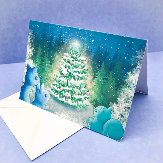 Just 85p!  Exclusive Greetings Card - Forest Christmas (Pastel)