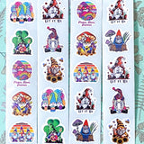 gnome shaped die cute sticker stickers seals seal packaging supplies uk cute kawaii stationery set 10 let it be peace love gnomes mushroom st patrick's day colourful gonk gonks