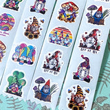 gnome shaped die cute sticker stickers seals seal packaging supplies uk cute kawaii stationery set 10 let it be peace love gnomes mushroom st patrick's day colourful gonk gonks