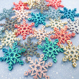 HALF PRICE Snowflake AB Shimmer Felt Patch 39mm