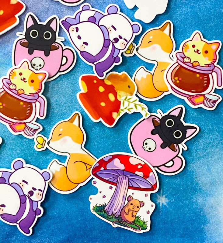 kawaii cute animal acrylic planar planars flatback fb fbs flat back large cat black skull cup coffee fox foxes mushroom mushrooms harvest mouse mice toadstool panda pandas lilac purple red brown pink uk craft supplies