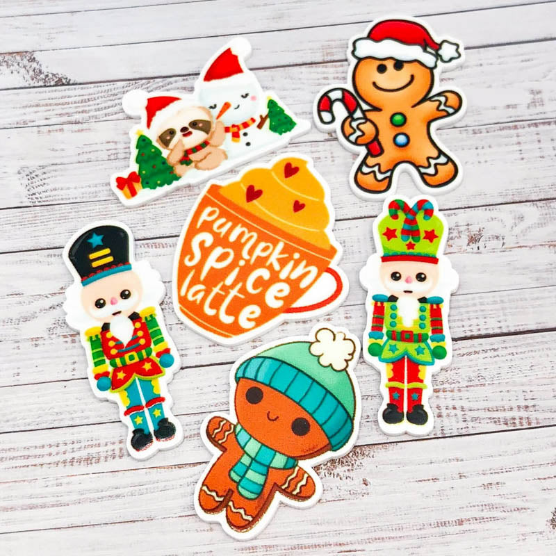 Christmas Acrylic Flat Back - 6 Designs