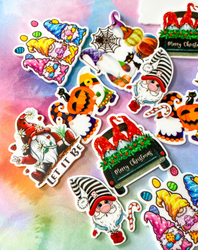 halloween festive christmas easter festival large planar resin acrylic flat back fb fbs flatback flatbacks gnome gnomes gonk gonks uk cute kawaii craft supplies pumpkin black cat candy cane let it be easter egg eggs spider wed