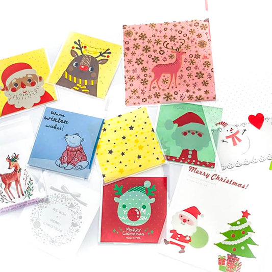 Cellophane Bags Sets of 10- Christmas