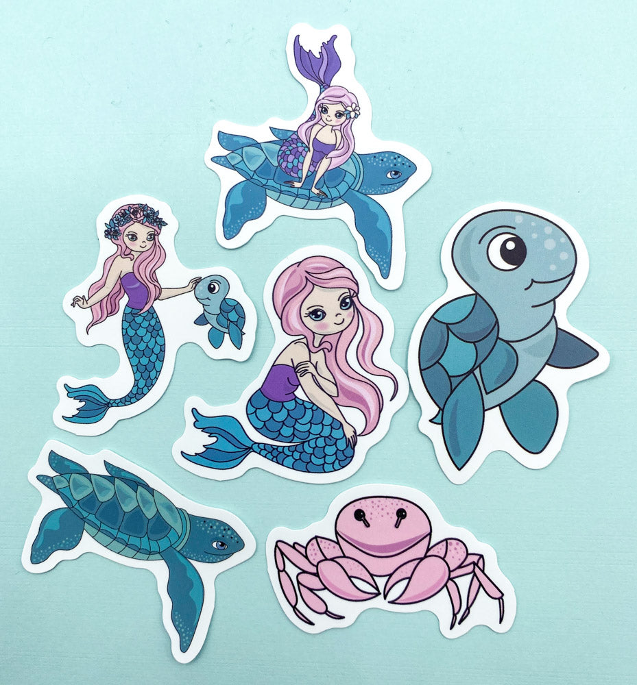 MERMAID Laptop Sticker BUNDLE of 34 Stickers