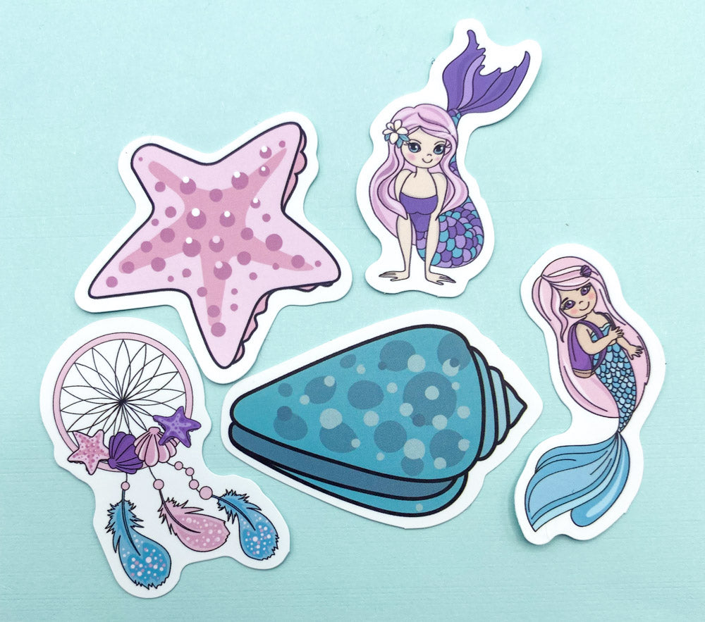 MERMAID Laptop Sticker BUNDLE of 34 Stickers
