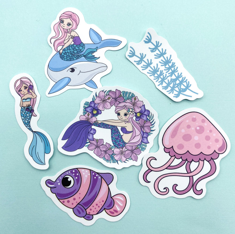 MERMAID Laptop Sticker BUNDLE of 34 Stickers