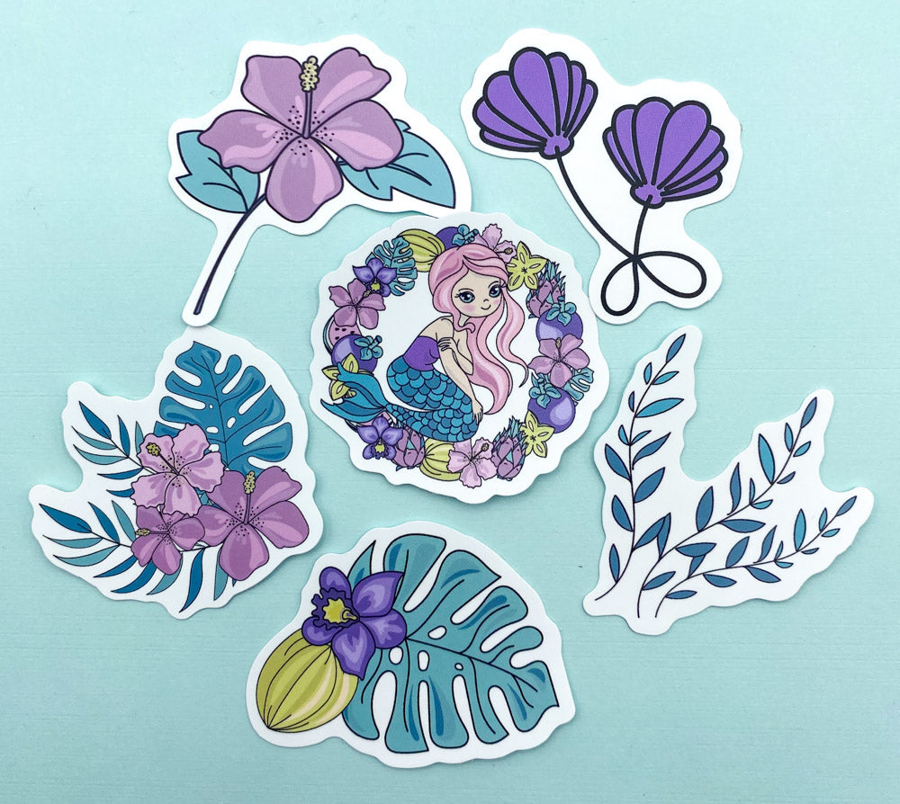 MERMAID Laptop Sticker BUNDLE of 34 Stickers