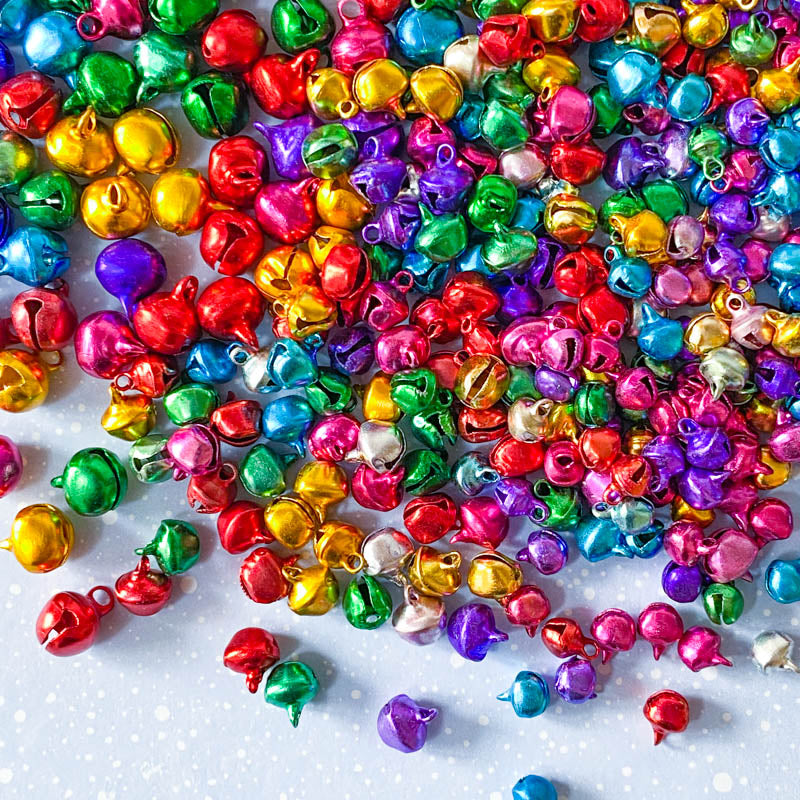 jingle bell bells metal pretty shiny christmas festive craft supplies bundle uk small medium 6mm 8mm 10mm 