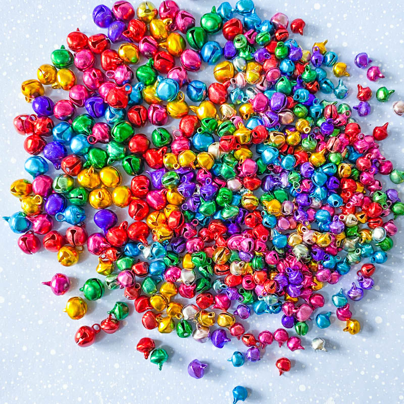 jingle bell bells metal pretty shiny christmas festive craft supplies bundle uk small medium 6mm 8mm 10mm