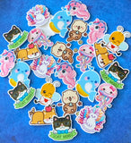 cute animal animals otter dog puppy cat cats nerd pawsitive seahorse bee bees narwhal planar planars fb fbs flatback flat back backs embellishment uk cute kawaii craft supplies