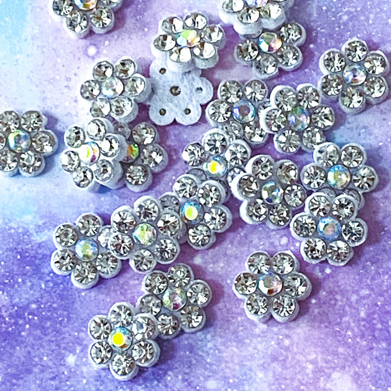mini small flower rhinestone applique felt patch patches uk cute kawaii craft supplies sparkly rhinestones little appliques