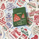 christmas sentiment sentiments sticker stickers flakes flakes box mini 45 glossy uk stationery planner supplies white words