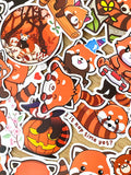 cute kawaii red panda sticker stickers laptop large uk stationery gift gifts orange funny fun set sets pandas