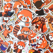 cute kawaii red panda sticker stickers laptop large  uk stationery gift gifts orange funny fun set sets pandas