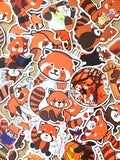 cute kawaii red panda sticker stickers laptop large uk stationery gift gifts orange funny fun set sets pandas