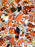 cute kawaii red panda sticker stickers laptop large uk stationery gift gifts orange funny fun set sets pandas