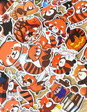 cute kawaii red panda sticker stickers laptop large uk stationery gift gifts orange funny fun set sets pandas