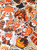 cute kawaii red panda sticker stickers laptop large uk stationery gift gifts orange funny fun set sets pandas