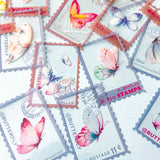 clear plastic stamp stamps sticker stickers butterfly butterflies pretty cute kawaii uk stationery pack set colourful large rectangle
