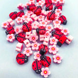 Cherry Blossom or Ladybirds Polymer Clay Beads