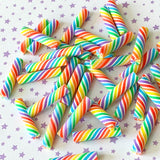 polymer clay candy cane stick twirl twist stripe stripes colours festive bright colourful long cylinder uk cute kawaii craft supplies