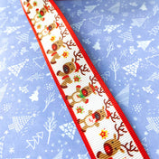 reindeer rudolph grosgrain ribbon 25mm wide white red xmas fesitve ribbons uk cute kawaii craft supplies yard