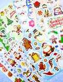 christmas festive kids child childrens sticker stickers sheet cute kawaii fun uk gift gifts stocking fillers cheap bargain colourful glossy flat sheets pack present